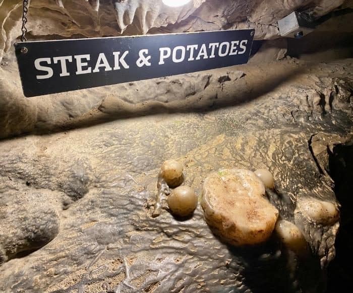 Steak and potatoes formation at Ruby Falls Cave