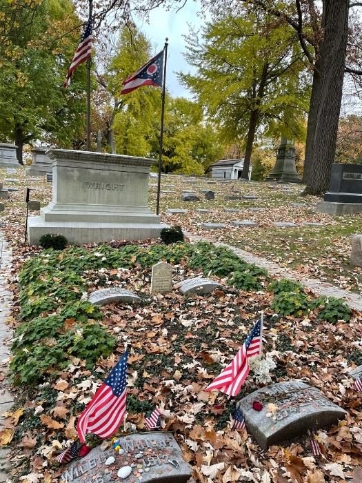 Wright Brothers family plot at Woodland Cemetery and Arboretum