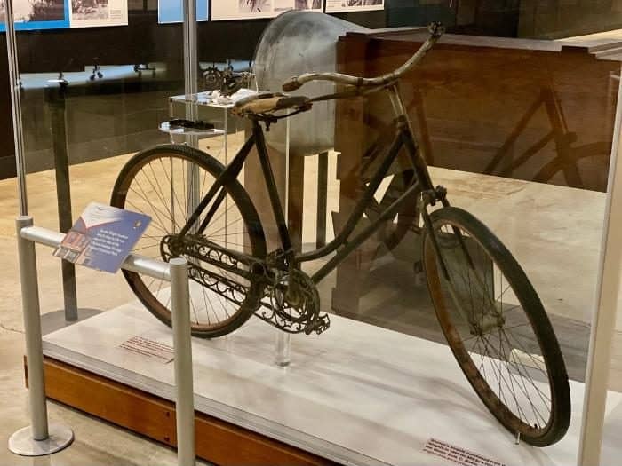 Wright bicycle on display at National Museum of the US Air Force