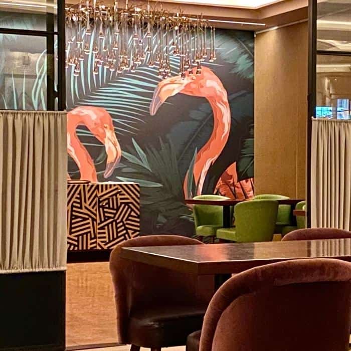 flamingo art at Bugsy and Meyer's Steakhouse