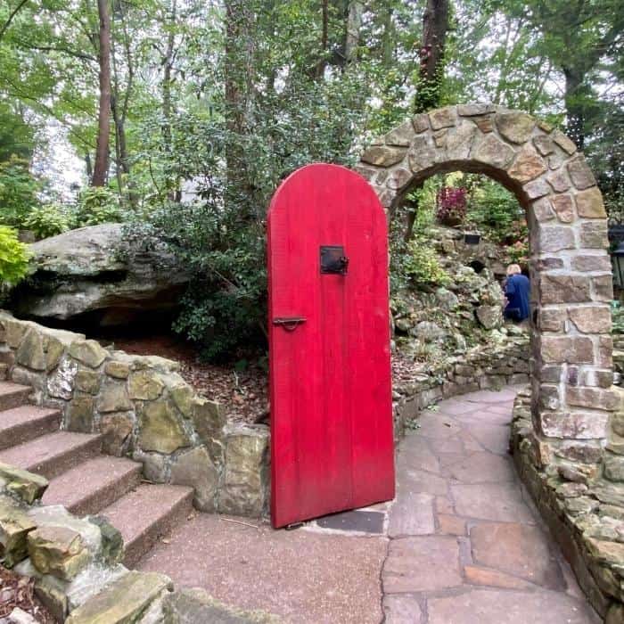 red door at Rock City Gardens