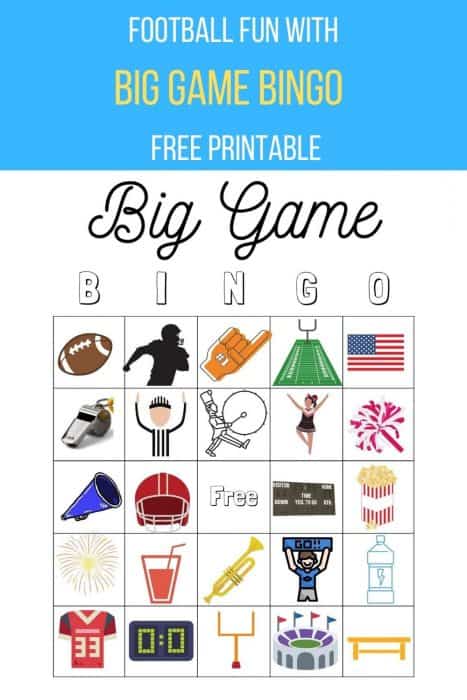Football Fun With Big Game Bingo - Free Printable