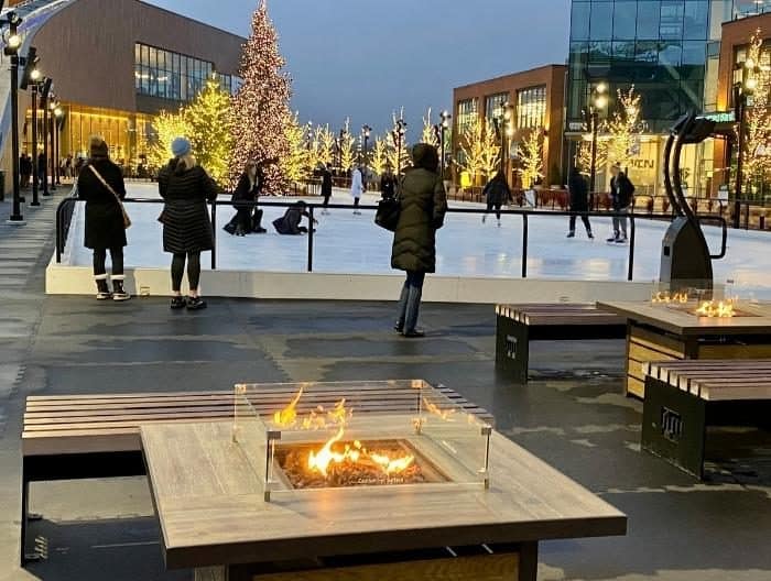 fire pits at Titletown Green Bay