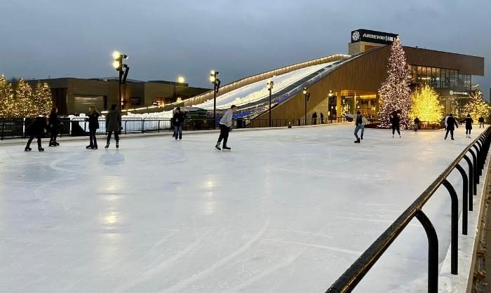 ice skating rink at Titletown Green Bay