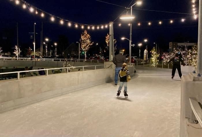kid on ice skating trail at Howard Park