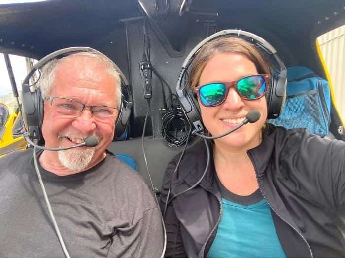 pilot and Adventure Mom in Gyroplane with BeachFlight Aviation