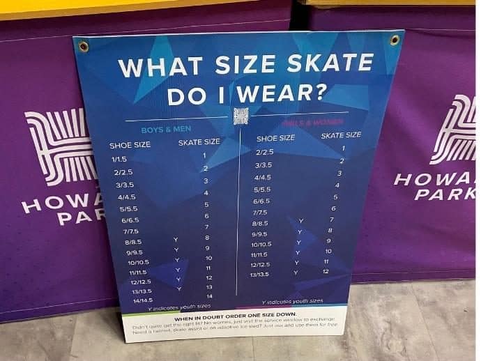 what size skate to wear chart