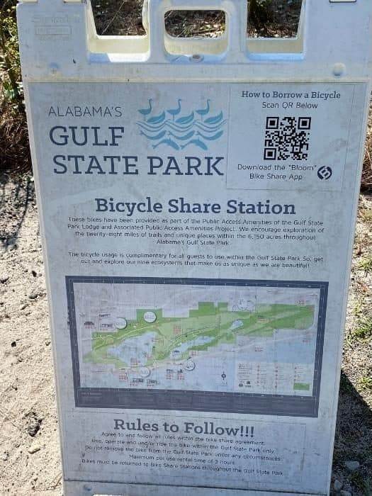 Gulf State Park Bicycle Share Station Sign