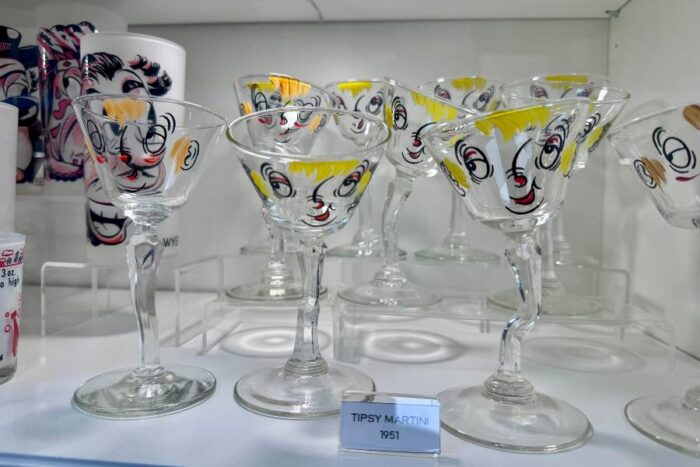 Tipsy Martini glasses Gad Fad Studies Glass Museum 