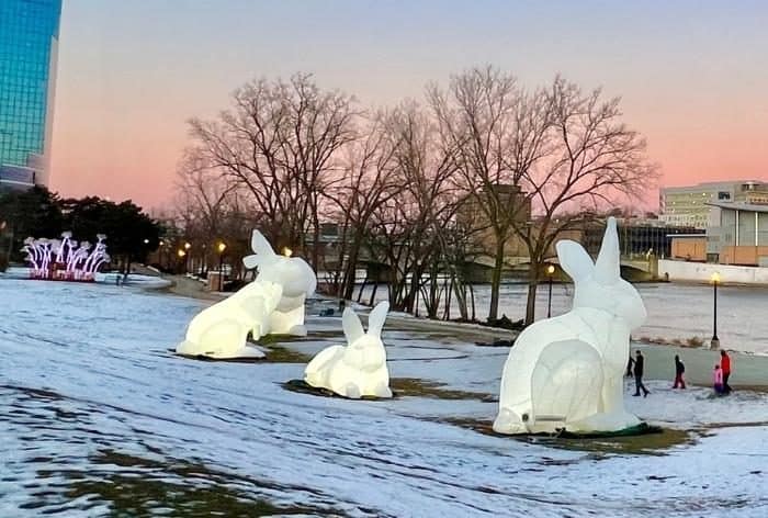art installation at the World of Winter Festival in Grand Rapids