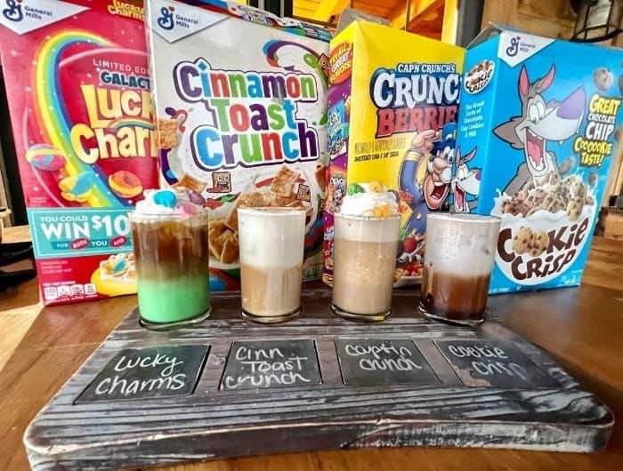 cereal Coffee Flight at the Hocking Hills Oasis Coffee Shop and More