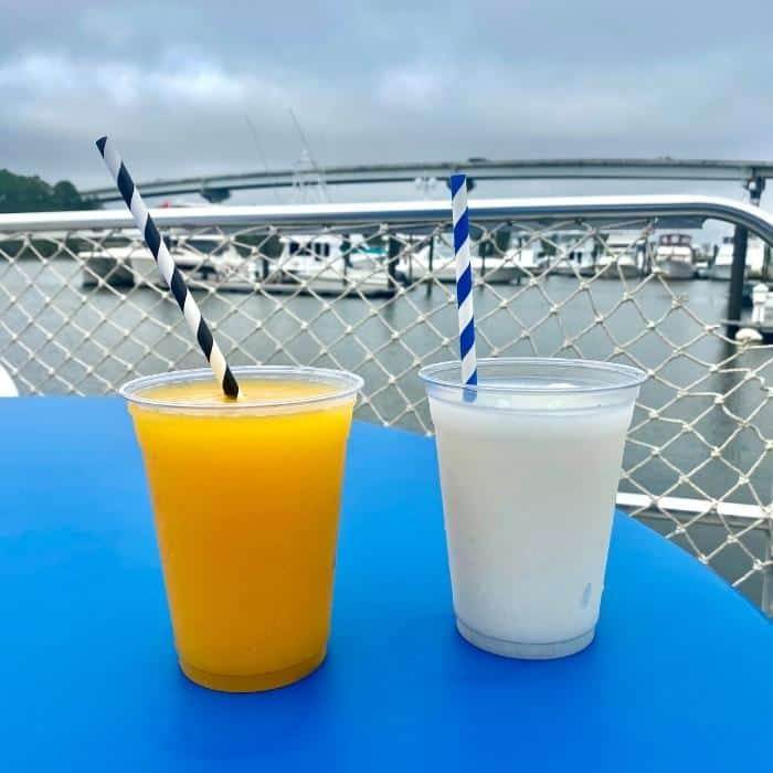 drinks during the Sunset Sail with Cetacean Cruises