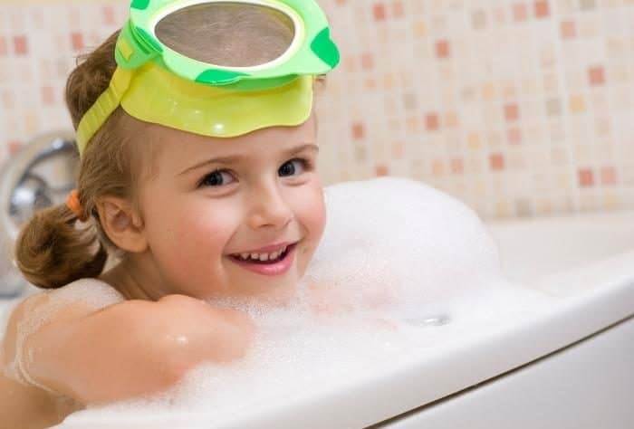 girl in a bubble bath