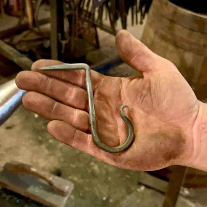 hook made at Lockhart Ironworks Southern Ohio School of Blacksmithing