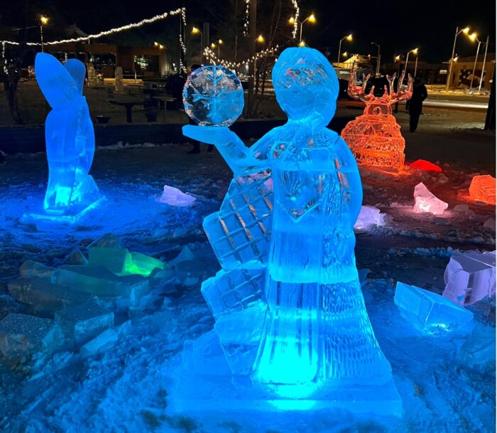 ice sculptures at The Meltdown Winter Ice Festival