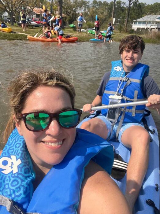 mother and son on Dolphins and Wildlife Guided Kayak Tour With WildNative Tours