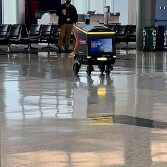 delivery robot at CVG Airport