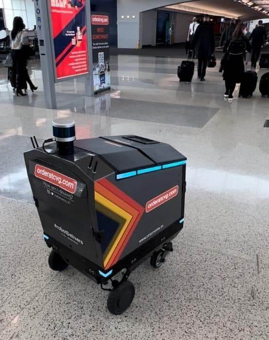 delivery robot at CVG Airport