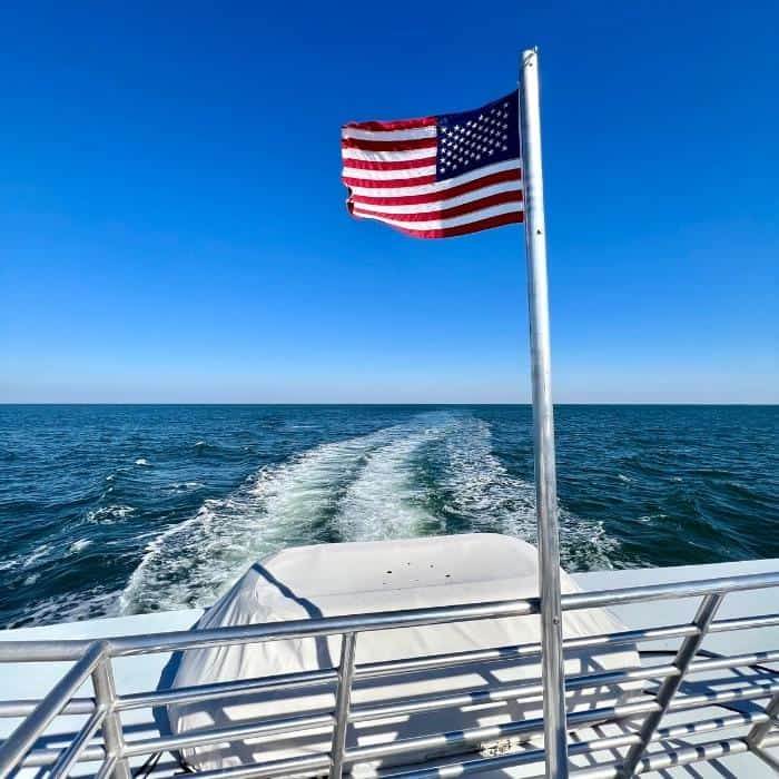 scenic view with American Flag from the Rudee Flipper 