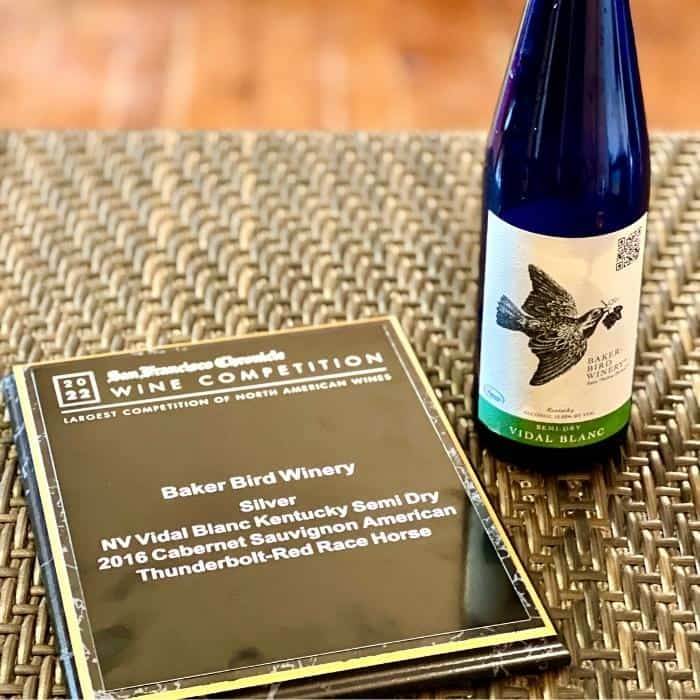 award winning wine at Baker Bird Winery in Kentucky