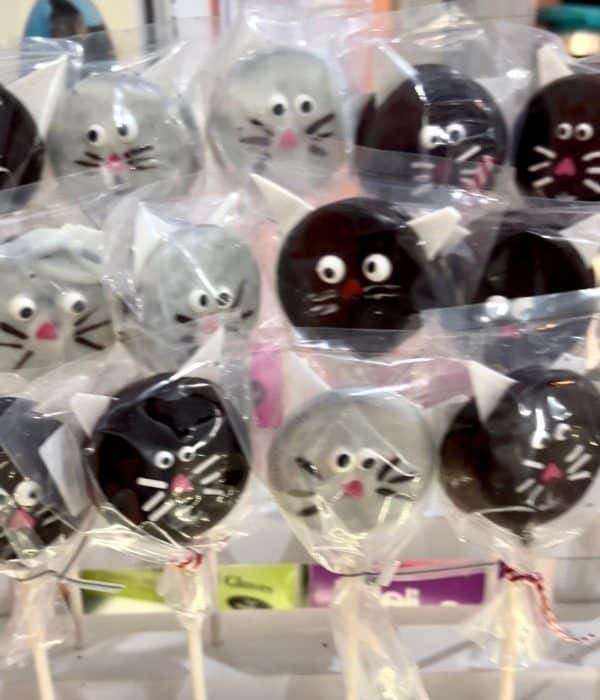 cats cake pops at the cat cafe