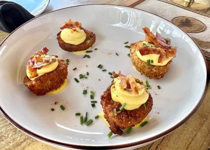 fried deviled eggs at Beehive Augusta Tavern