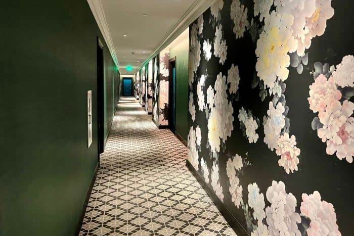 hallway at Hotel Monaco in Pittsburgh