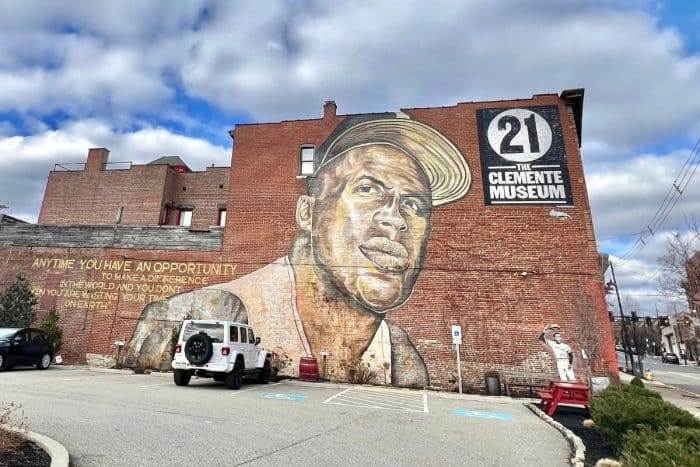  mural on the side of The Clemente Museum in Pittsburgh