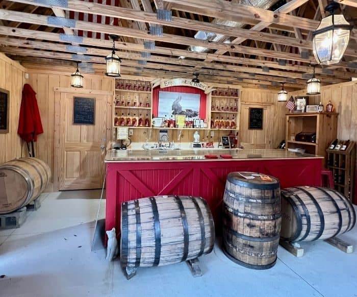 tasting room for B. Bird Distillery