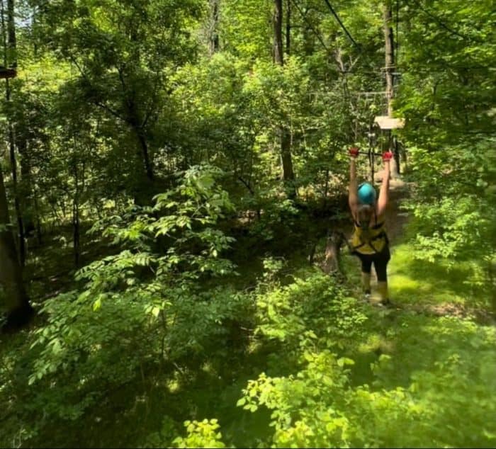 aerial course at River Riders Family Adventure Resort