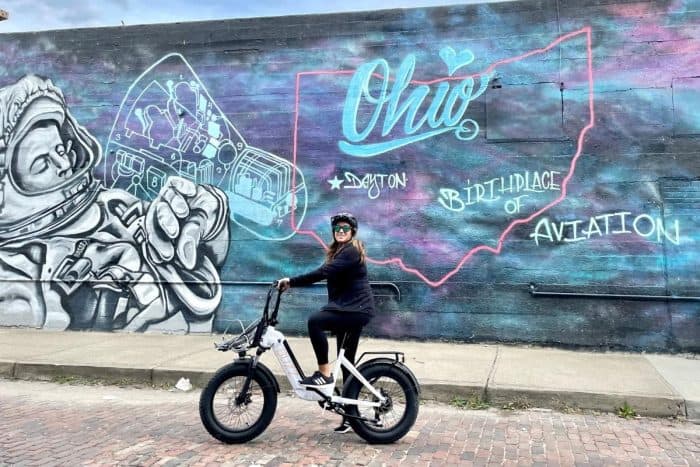 Nedra McDaniel on Centris electric bike 