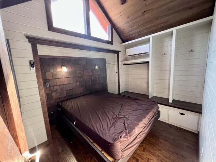 bedroom in triple bunk glamping cabin Jellystone Park Camp Resort Caledonia Wisconsin
