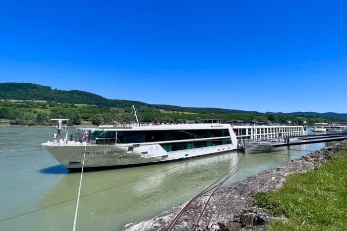 Emerald Destiny ship on the Danube River in Melk 