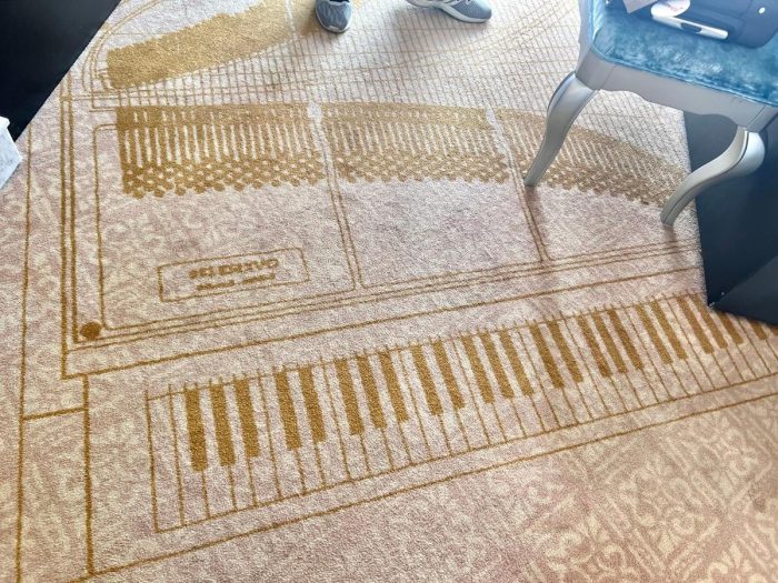 carpet with piano design inside of the Terrace Room 
