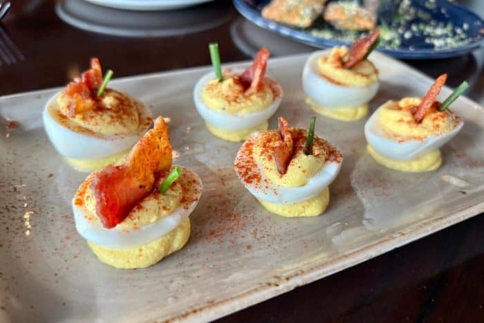 deviled eggs at The Train Shed 