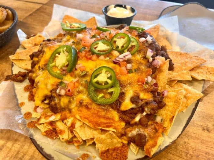 loaded nachos at Ironwood Grill and Tap restaurant