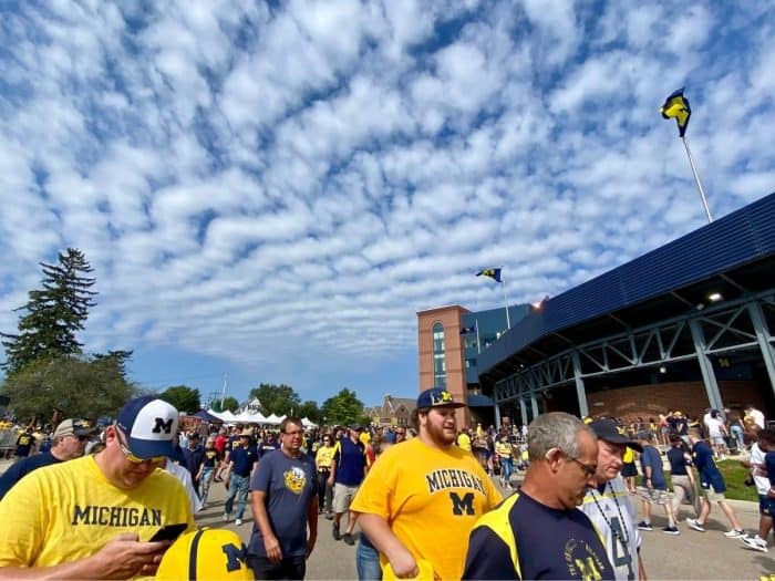 Michigan fans entering  Michigan Stadium