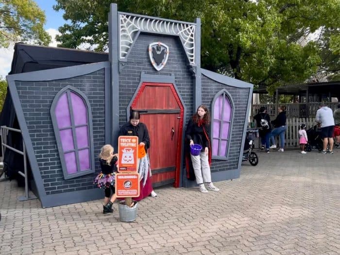 Trick or Treating station at Kings Island Amusement Park