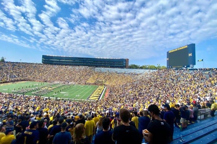 University of Michigan football game at Michigan Stadium in Ann Arbor Michigan