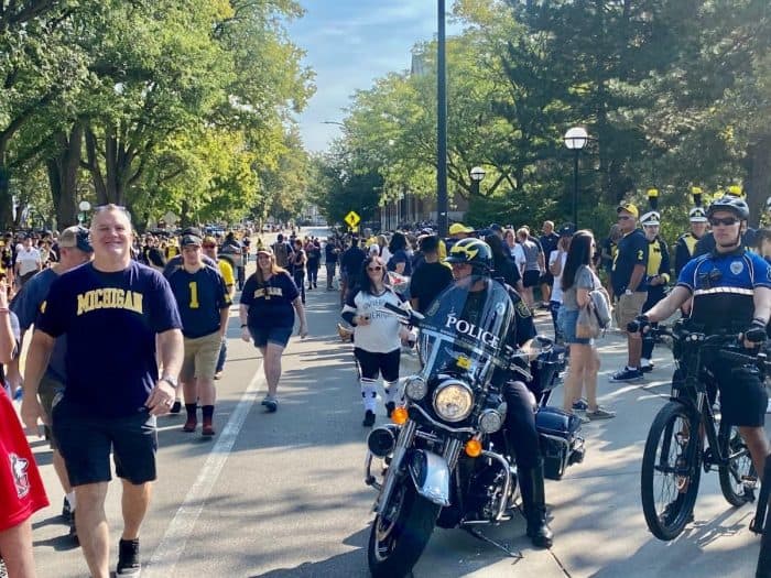 University of Michigan pre game parade