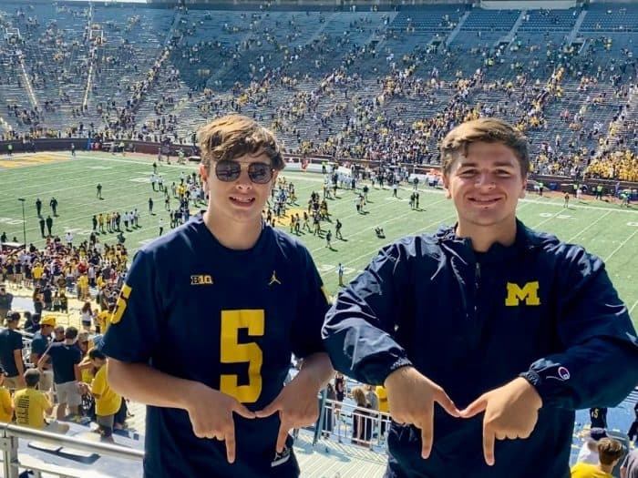 teenagers at University of Michigan game