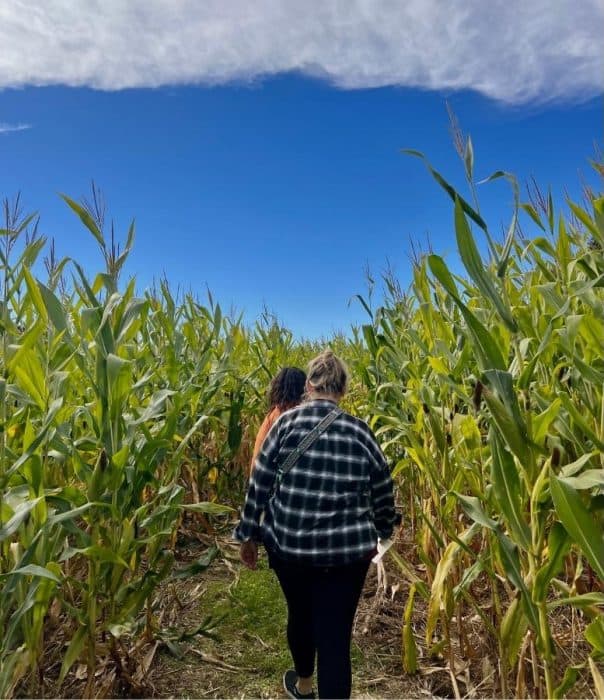 women in corn maze at Ballentine Farms and Corn Maze