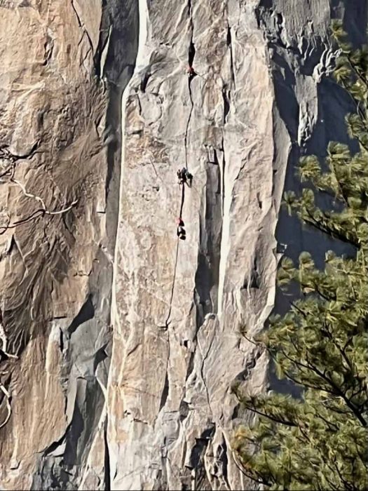 rock climber on El Capitan at Yosemite National Park