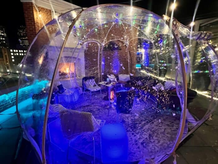 snow globe at Vista at The Lytle Park hotel