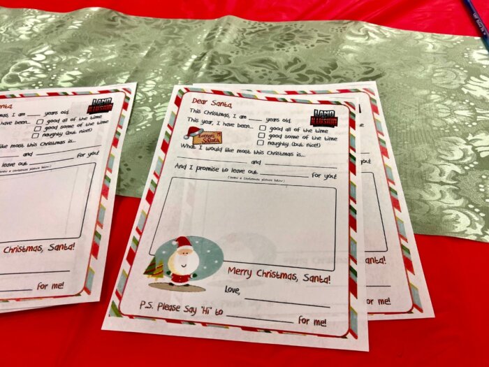 kids letters to Santa area at Land of Illusion Christmas Glow 2
