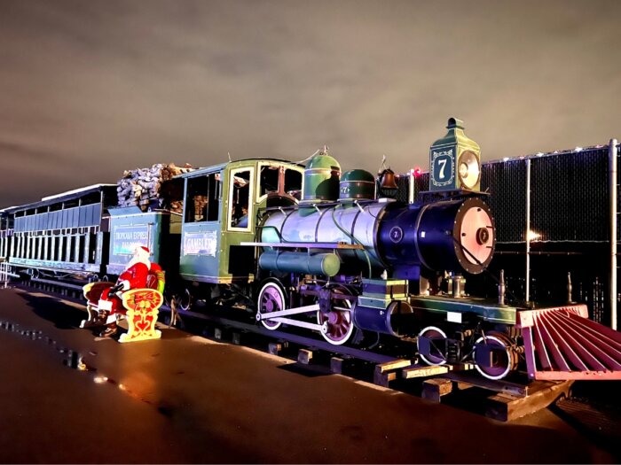 large train at Land of Illusion Christmas Glow 