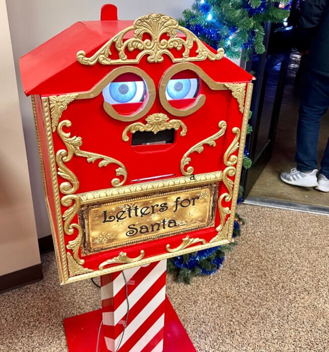 letters to Santa mailbox at Land of Illusion Christmas Glow e1670463390699
