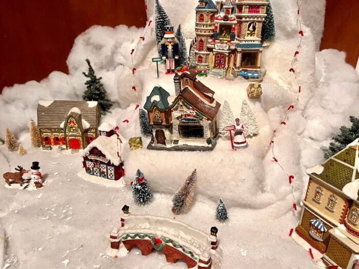 miniature village at Land of Illusions Christmas Glow