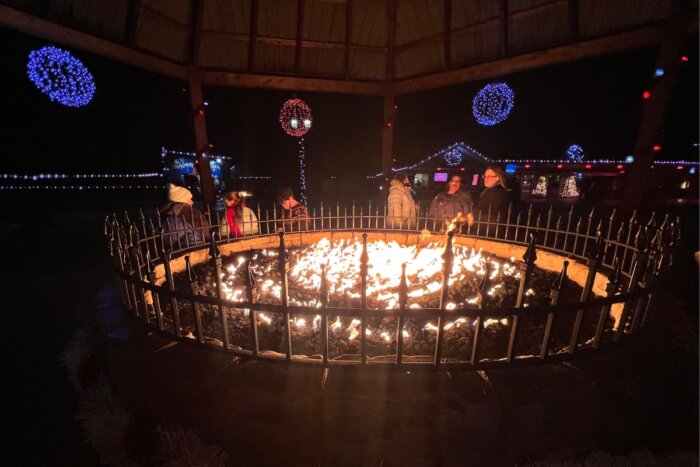 outdoor fire pits at Christmas Village at Land of Illusion Christmas Glow 2