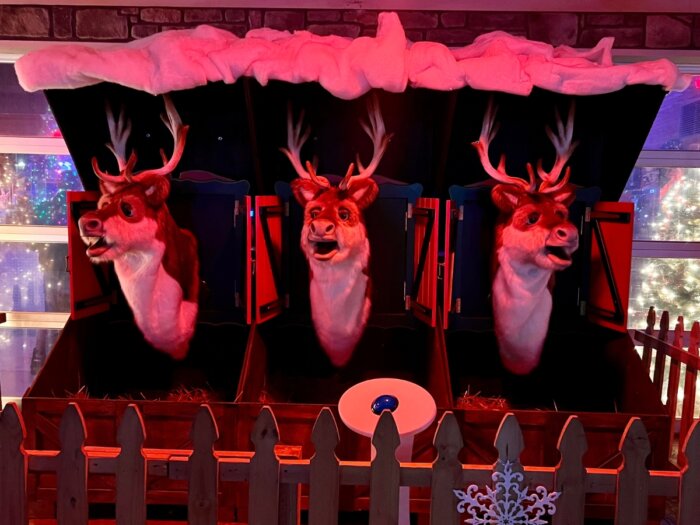 reindeer animatronics at Land of Illusion Christmas Glow